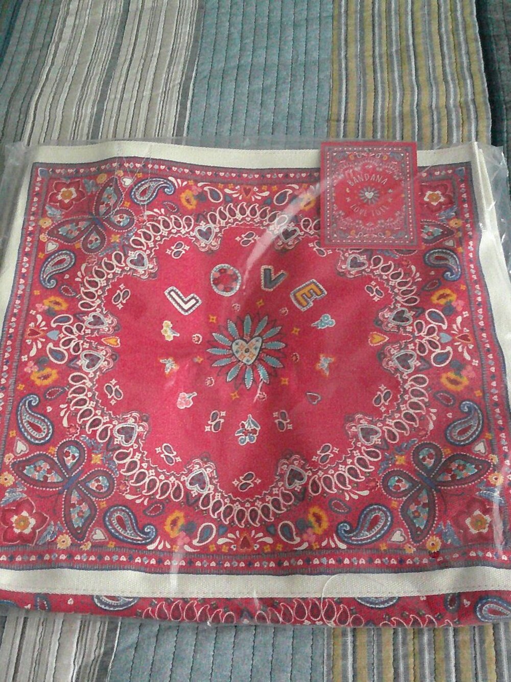 New Brighton Multicolor Bandana Love Tote NWT New In Package